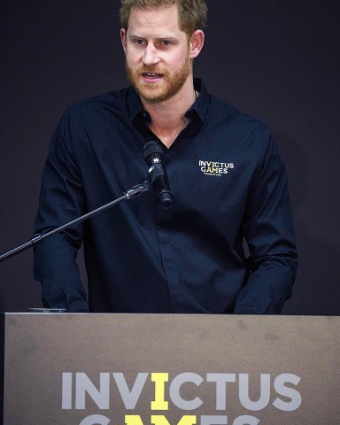 Prince Harry during the Invictus Games presentation
Prince Harry visit to The Hague, Netherlands - 09 May 2019