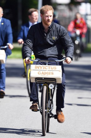 Prince Harry on a bicycle ride launching The fifth Invictus Games. Prince Harry visit's The Hague to launch the fifth Invictus Games which will take place in May 2020.
Prince Harry visit to The Hague, Netherlands - 09 May 2019