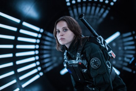 Editorial use only. No book cover usage.Mandatory Credit: Photo by Jonathan Olley/Lucasfilm Ltd/Kobal/Shutterstock (7728249d)Felicity Jones'Rogue One: A Star Wars Story' Film - 2016