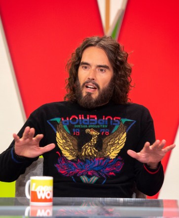 Editorial use only. Exclusive - Premium Rates Apply. Call your Account Manager for pricing.Mandatory Credit: Photo by Ken McKay/ITV/Shutterstock (9675427g)Russell Brand'Loose Women' TV show, London, UK - 16 May 2018