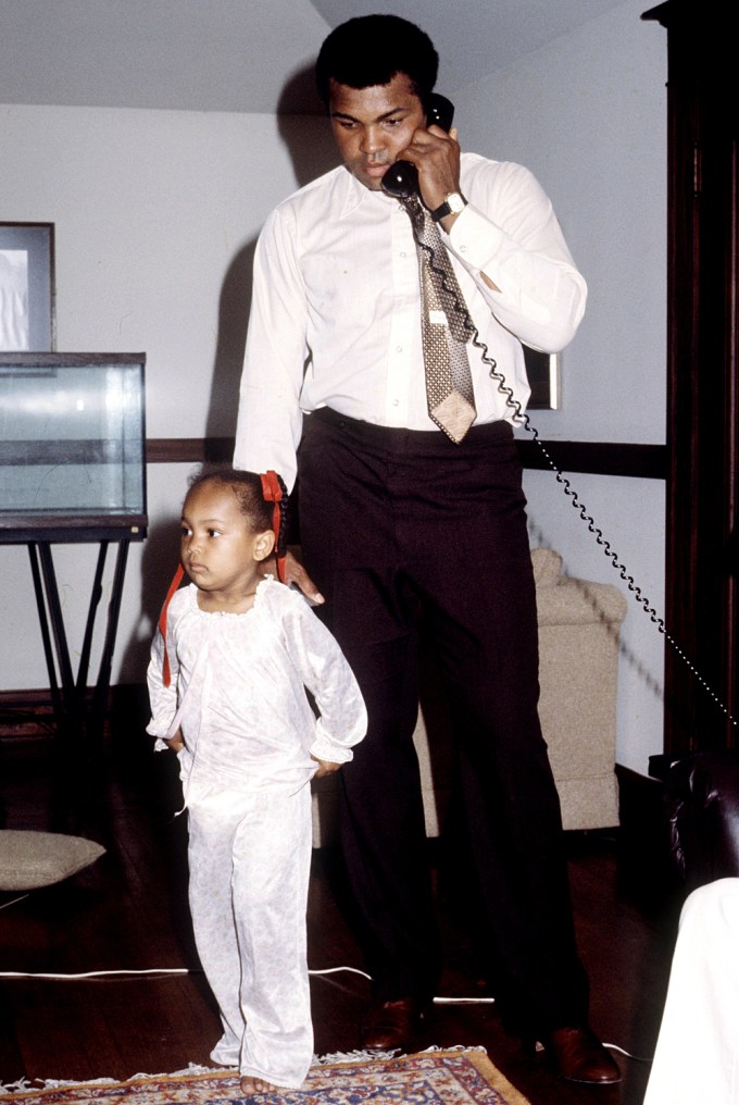 Muhammad Ali with one of his daughters