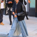*EXCLUSIVE* Willow Smith gets quirky while leaving Roc Nation with boyfriend De'Wayne wearing matching denim outfits