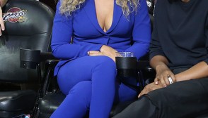 beyonce blue suit