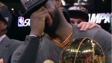 LeBron James Celebrates NBA Win