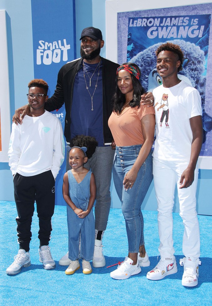 LeBron James and his family at the ‘Smallfoot’ film premiere