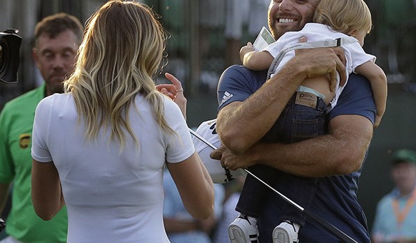 Paulina Gretzky Embrace Dustin Johnson