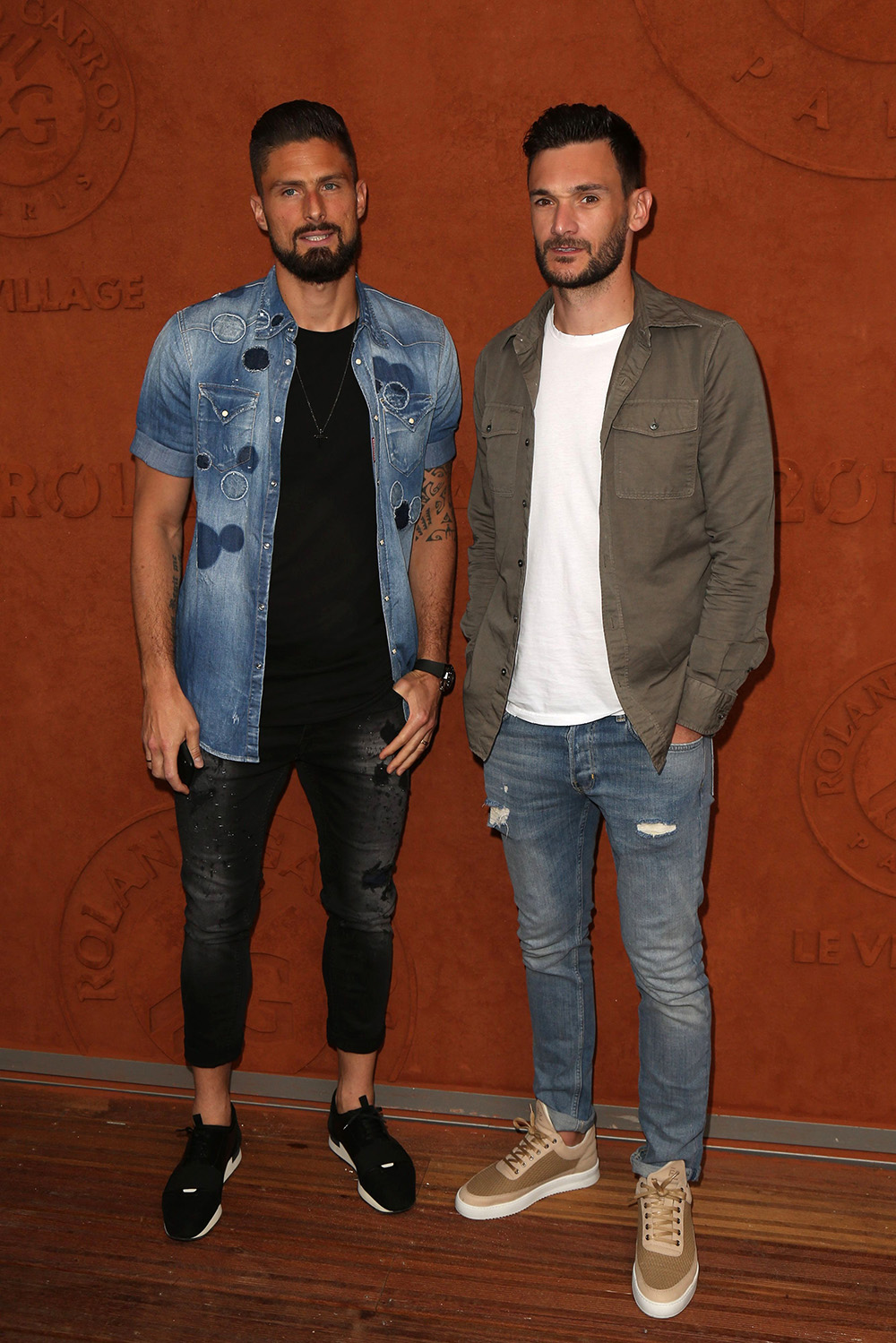 Olivier Giroud and Hugo Lloris at Le Village de Roland GarrosFrench Open, Paris, France - 29 May 2018