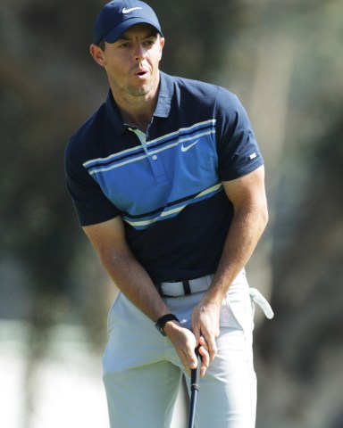 Rory McIlroy of Northern Ireland putts on the 3rd hole in the final round of the Genesis Invitational at The Riviera Country Club in Pacific Palisades, California, USA, 16 February 2020.
The Genesis Invitational Final Round, Pacific Pailisades, USA - 16 Feb 2020
