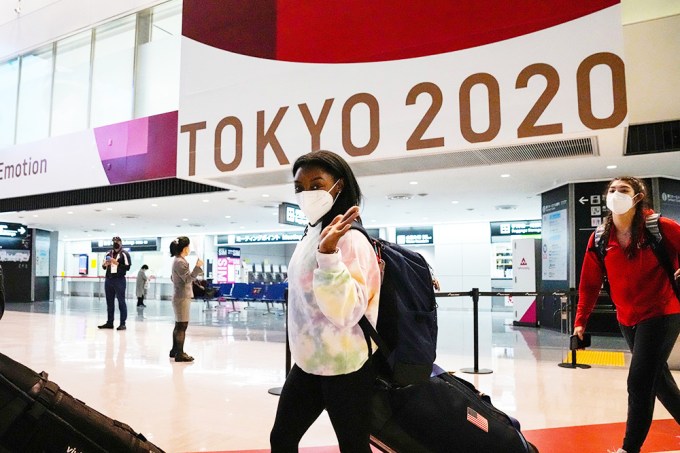 Simone Biles Arrives In Tokyo