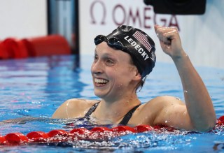 Katie Ledecky of Usa Celebrates Winning the Women's 800m Freestyle Final Race of the Rio 2016 Olympic Games Swimming Events at Olympic Aquatics Stadium at the Olympic Park in Rio De Janeiro Brazil 12 August 2016 Brazil Rio De Janeiro
Brazil Rio 2016 Olympic Games - Aug 2016