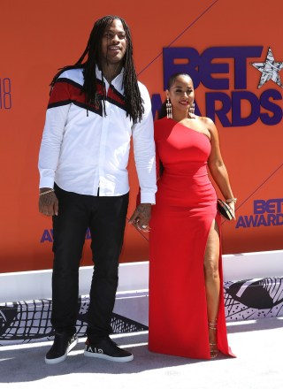 Waka Flocka Flame, left, and Tammy Rivera arrive at the BET Awards at the Microsoft Theater, in Los Angeles
2018 BET Awards - Arrivals, Los Angeles, USA - 24 Jun 2018