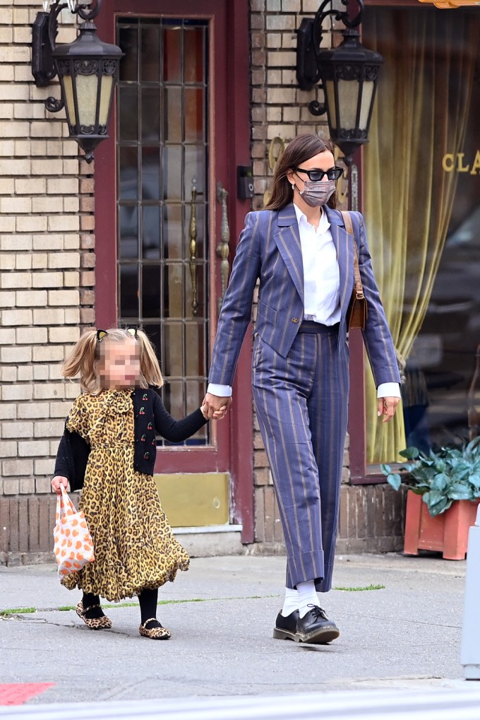 Irina Shayk Walks Along With Daughter Lea