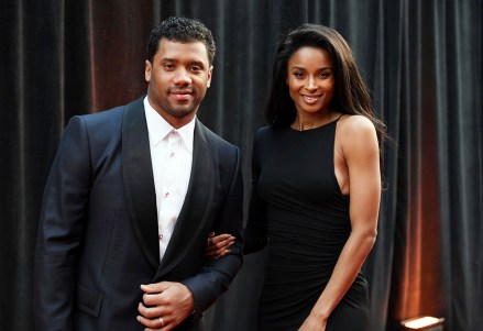 Russell Wilson, Ciara. Russell Wilson of the Seattle Seahawks, left, and Ciara arrive at the 8th Annual NFL Honors at The Fox Theatre, in Atlanta
8th Annual NFL Honors, Backstage, Atlanta, USA - 02 Feb 2019