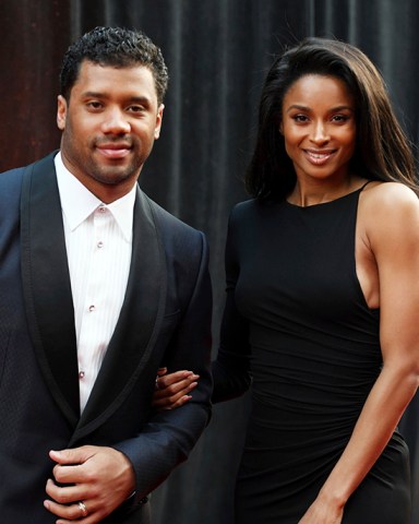 Russell Wilson, Ciara. Russell Wilson of the Seattle Seahawks, left, and Ciara arrive at the 8th Annual NFL Honors at The Fox Theatre, in Atlanta 8th Annual NFL Honors, Backstage, Atlanta, USA - 02 Feb 2019