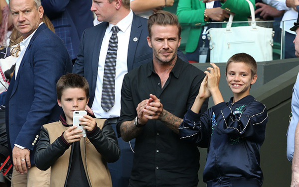 David Beckham Cruz Beckham Romeo Beckham At Wimbledon Championships 16 Ftr Celebrities At Wimbledon 16 Photos Hollywood Life