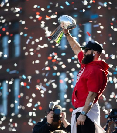 Super Bowl LIII Champions New England Patriots and Super Bowl MVP Julian Edelman holds the Vince Lombardi Trophy during a celebration parade on the streets of Boston, Massachusetts, USA 05 February 2019. The New England Patriots defeated the Los Angeles Rams to win Super Bowl LIII, their sixth championship in seventeen years.
New England Patriots Super Bowl Championship Parade, Boston, USA - 05 Feb 2019