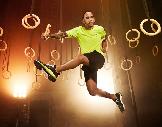 Lewis Hamilton gets into the swing of things in Puma campaign