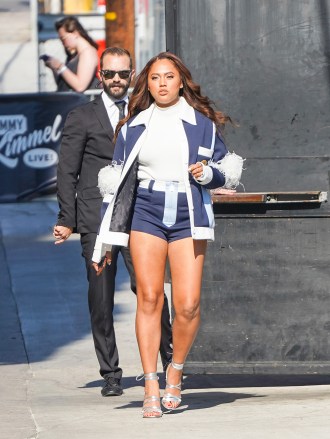 Ayesha Curry is seen arriving at 'Jimmy Kimmel Live' in Los Angeles, California. NON-EXCLUSIVE June 19, 2019. 19 Jun 2019 Pictured: Ayesha Curry. Photo credit: gotpap/Bauergriffin.com / MEGA TheMegaAgency.com +1 888 505 6342 (Mega Agency TagID: MEGA448464_001.jpg) [Photo via Mega Agency]