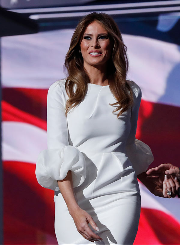 Melania Trump’s Dress At RNC She Stuns In A White Roksanda