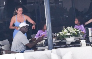*EXCLUSIVE* SARDINIA, ITALY  - The American Basketball Legend Michael Jordan pictured with his wife, the American model Yvette Prieto taking in the European heatwave during their sun-soaked holiday in Sardinia.

As Italy baked in over 40-degree heat, 60-year-old Michael and 44-year-old Yvette chilled out on his luxury yacht as they enjoyed a little fine dining with a bite to eat together as Yvette showed off her sexy little physique in a baby blue sports top and leggings.  **SHOT ON 07/18/2023**

Pictured: Michael Jordan ,  Yvette Prieto

BACKGRID USA 22 JULY 2023 

BYLINE MUST READ: FREZZA LA FATA - COBRA TEAM / BACKGRID

USA: +1 310 798 9111 / usasales@backgrid.com

UK: +44 208 344 2007 / uksales@backgrid.com

*UK Clients - Pictures Containing Children
Please Pixelate Face Prior To Publication*