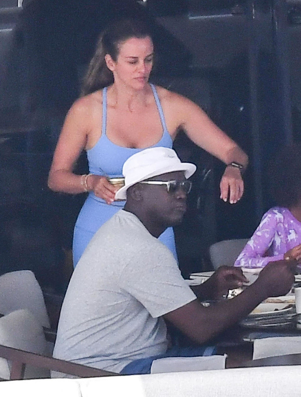 *EXCLUSIVE* SARDINIA, ITALY  - The American Basketball Legend Michael Jordan pictured with his wife, the American model Yvette Prieto taking in the European heatwave during their sun-soaked holiday in Sardinia.

As Italy baked in over 40-degree heat, 60-year-old Michael and 44-year-old Yvette chilled out on his luxury yacht as they enjoyed a little fine dining with a bite to eat together as Yvette showed off her sexy little physique in a baby blue sports top and leggings.  **SHOT ON 07/18/2023**

Pictured: Michael Jordan ,  Yvette Prieto

BACKGRID USA 22 JULY 2023 

BYLINE MUST READ: FREZZA LA FATA - COBRA TEAM / BACKGRID

USA: +1 310 798 9111 / usasales@backgrid.com

UK: +44 208 344 2007 / uksales@backgrid.com

*UK Clients - Pictures Containing Children
Please Pixelate Face Prior To Publication*