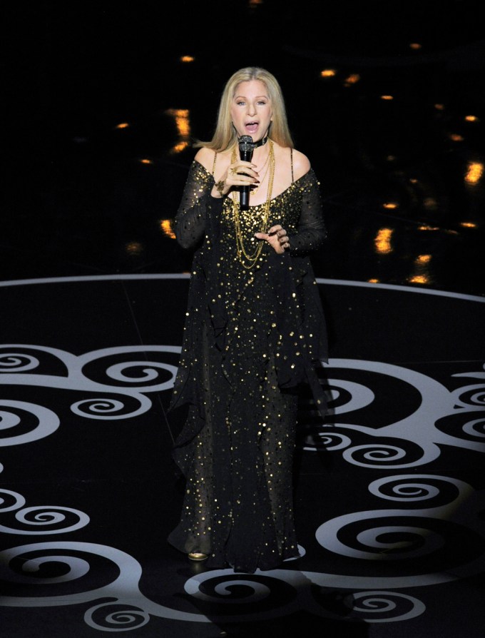 Barbra Streisand performs at the 2013 Oscars