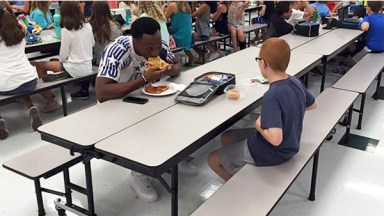 FSU Football Player Lunch With Autistic Boy