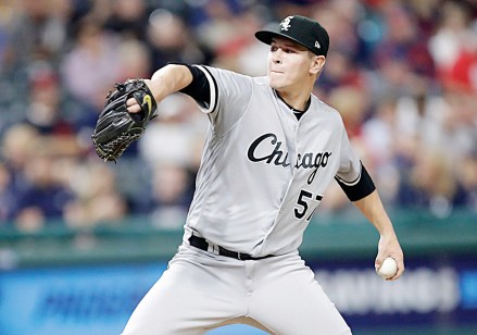 Chicago White Sox relief pitcher Jace Fry delivers in the seventh inning of a baseball game against the Cleveland Indians, in Cleveland
White Sox Indians Baseball, Cleveland, USA - 19 Sep 2018