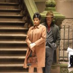 Actress Jennifer Hudson And Marlon Wayans Go For A Romantic Walk At Night Filming The Aretha Franklin Biopic 'Respect' In Harlem, New York City
