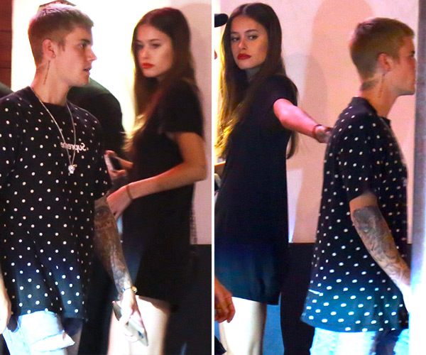 Pics Justin Biebers Mystery Girl Spotted Getting Flirty With Brunette In La Hollywood Life