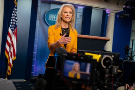 White House counselor Kellyanne Conway talks to reporters in the briefing room of the White House, in Washington
Trump, Washington, USA - 05 Feb 2020