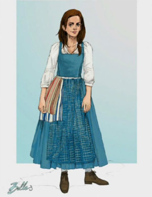 Pic Emma Watson S Belle Costume From Beauty The Beast See Apron Outfit Hollywood Life