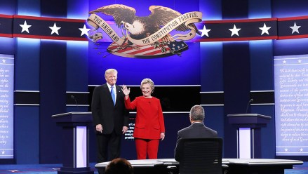 Democrat Hillary Clinton (r) and Republican Donald Trump (l) Shake Hands at the Start of the First Presidential Debate at Hofstra University in Hempstead New York Usa 26 September 2016 the Only Vice Presidential Debate Will Be Held on 04 October in Virginia and the Second and Third Presidential Debates Will Be Held on 09 October in Missouri and 19 October in Nevada United States Hempstead
Usa Presidential Debate - Sep 2016