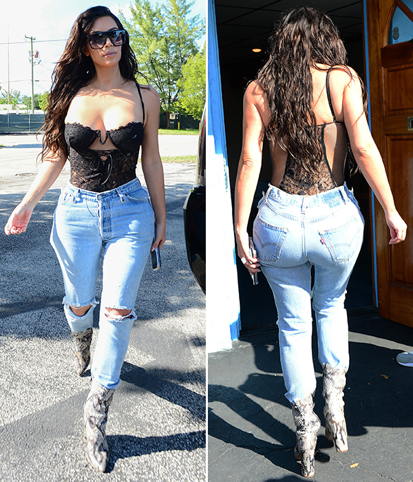 Kim Kardashian continues to dare to go bare when it comes to her fashion ch...