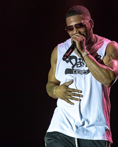 Rapper Nelly (Cornell Iral Haynes Jr.) during Summerfest Music Festival at Henry Maier Festival Park on June, 28 2018, in Milwaukee, Wisconsin (Photo by Daniel DeSlover/Sipa USA)(Sipa via AP Images)