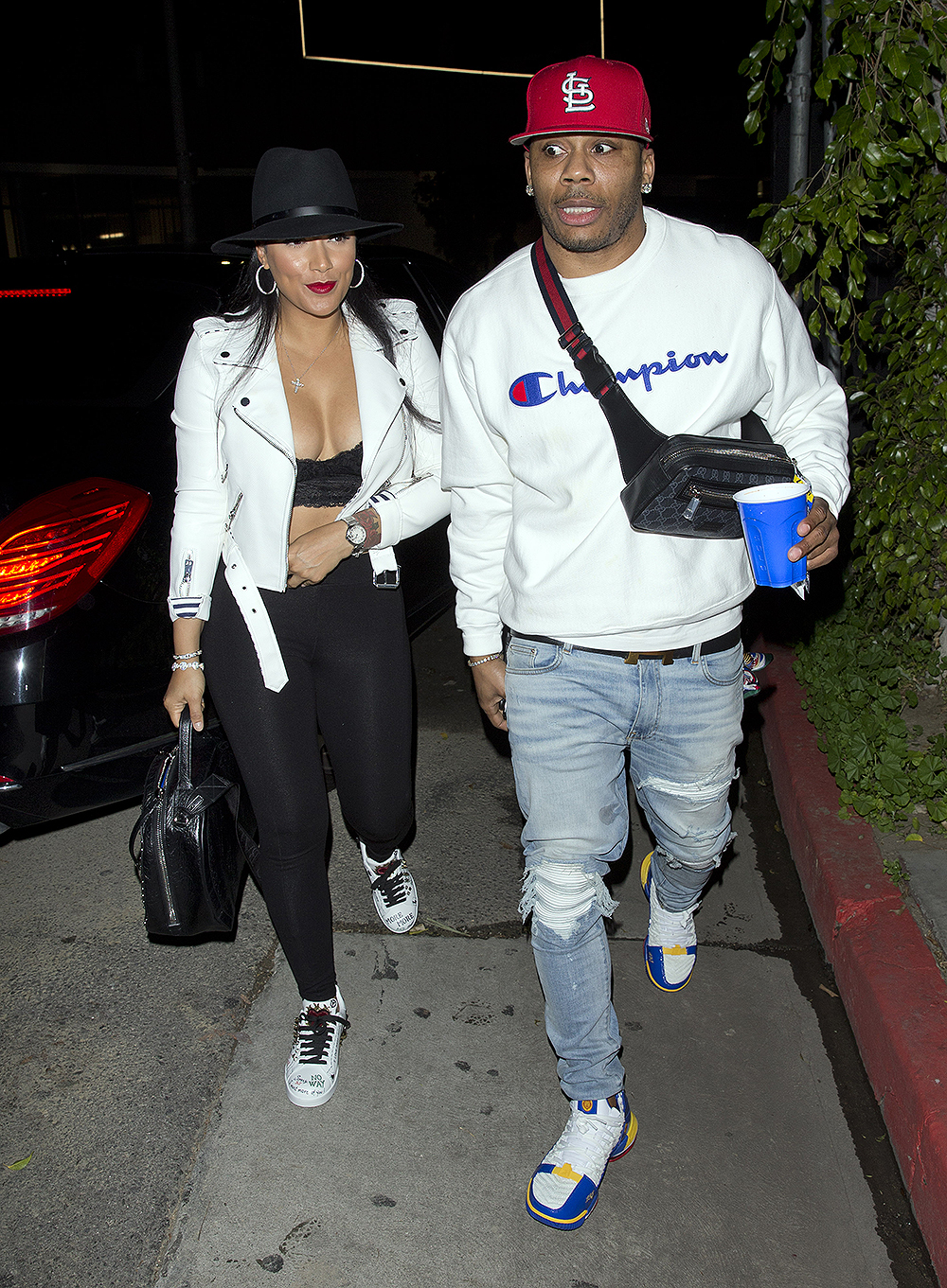 Nelly Was Seen Arriving At 'The Nice Guy' Bar In West Hollywood, CA