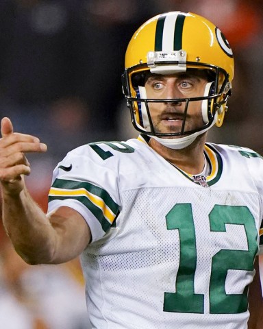 Aaron Rogers, Quarterback of Green Bay Packers (12), reacts during play
Green Bay Packers v Chicago Bears, NFL, American Football, Soldier Field, Chicago, USA - 05 Sep 2019