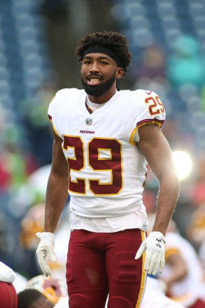Washington Redskins cornerback Kendall Fuller (29) warms up before a game between the Washington Redskins and the Seattle Seahawks at CenturyLink Field in Seattle, WA on , 2017
NFL Redskins vs Seahawks, Seattle, USA - 05 Nov 2017