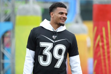 AFC safety Minkah Fitzpatrick of the Pittsburgh Steelers is seen at the 2020 Pro Bowl Skills Showdown, in Kissimmee, Fla. The event will be broadcast tomorrow at 9pm ET on ESPN
Pro Bowl Football, Kissimmee, USA - 22 Jan 2020
