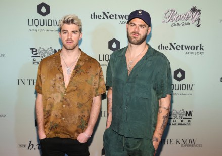 The Chainsmokers, left Andrew Taggart and Alexander Pall attend the Bootsy On the Water at the Miami Seaquarium on Friday, Jan. 31,2020, in Miami, FL. (Photo by Donald Traill/Invision/AP)