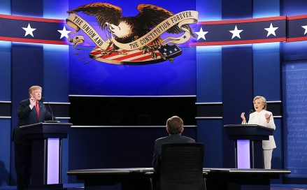 Republican Candidate Donald Trump (l) Moderator Chris Wallace (c) and Democratic Candidate Hillary Clinton (r) During the Final Presidential Debate at the University of Nevada-las Vegas in Las Vegas Nevada Usa 19 October 2016 the Debate is the Final of Three Presidential Debates and One Vice Presidential Debate Before the Us National Election on 08 November 2016 United States Las Vegas
Usa Presidential Debate - Oct 2016