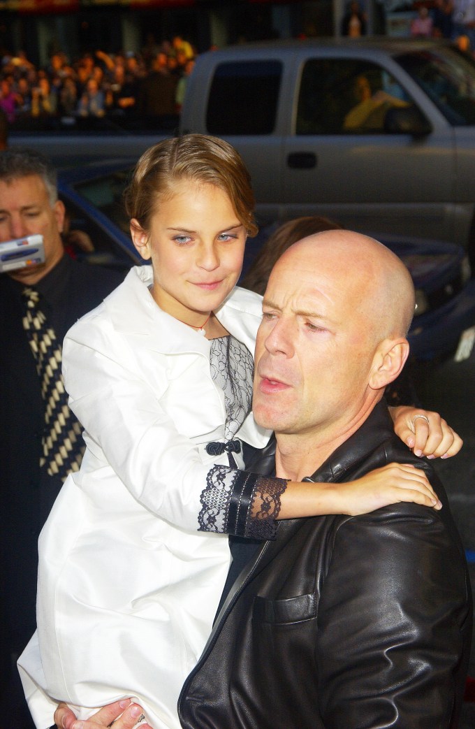 Tallulah Willis in her dad Bruce’s arms