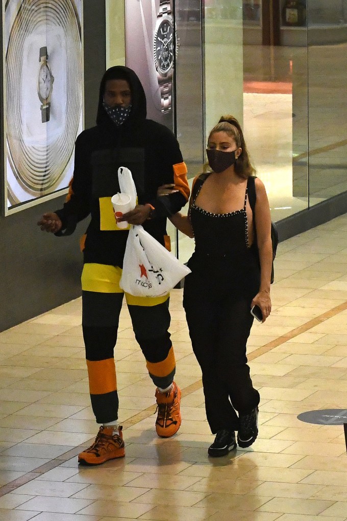 Larsa Pippen holds hands with Malik Beasley