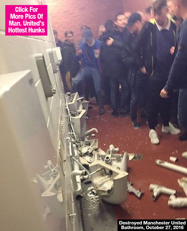 Manchester City Fans Trash Bathroom
