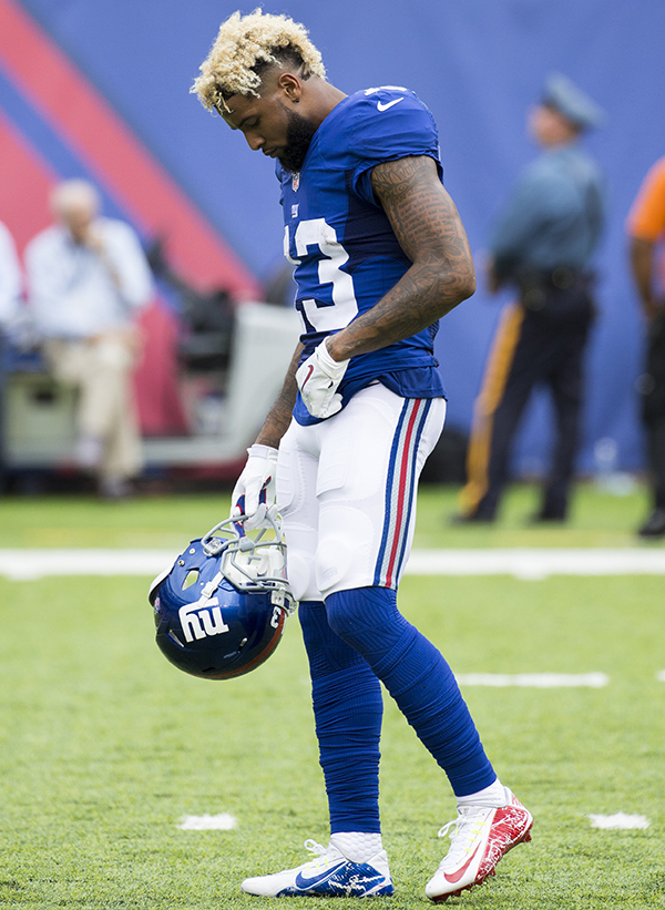 New York Giants' Odell Beckham Jr. is limited in return to practice