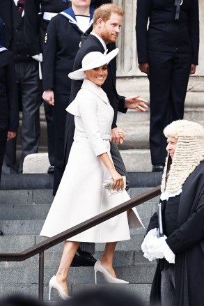 Meghan, The Duchess of Sussex and Prince Harry, Duke of Sussex the Platinum Jubilee Thanksgiving Service at St Paul's Cathedral in honour of Queen Elizabeth II 70 years rein.
Platinum Jubilee Thanksgiving Service St Paul's Cathedral, London, UK - 03 Jun 2022