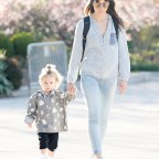 Jessica Biel and her son Silas enjoy an afternoon by the Chelsea Piers in New York City