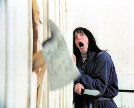 Terrified Shelley Duvall in lobby card for the film 'The Shining', 1980. (Photo by Warner Brothers/Getty Images)