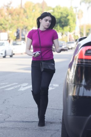 Los Angeles, CA  - *EXCLUSIVE*  - Modern Family actress Ariel Winter meets up with her ex-boyfriend Levi Meaden but the two are seen leaving in separate cars.Pictured: Ariel WinterBACKGRID USA 25 NOVEMBER 2019 USA: +1 310 798 9111 / usasales@backgrid.comUK: +44 208 344 2007 / uksales@backgrid.com*UK Clients - Pictures Containing ChildrenPlease Pixelate Face Prior To Publication*