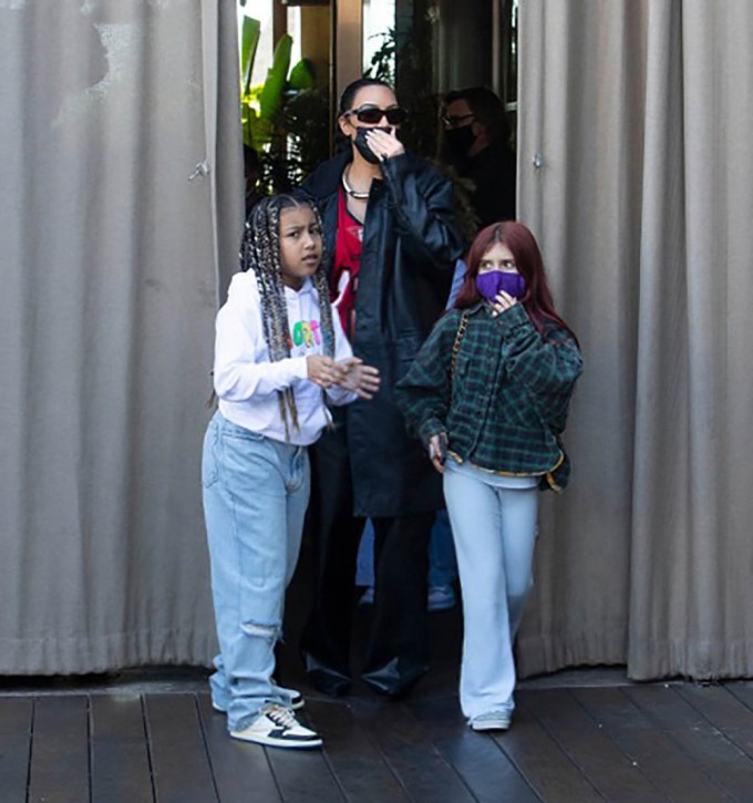 Kim Kardashian Takes Daughter North & Niece Penelope Out Shopping